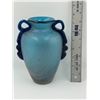 Image 5 : Gorgeous Sanded Glass Vase W/ Applied Handles