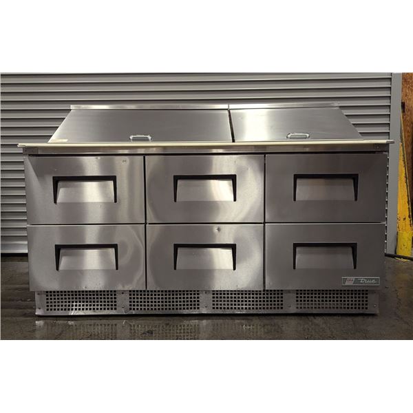 True TFP-72-30M-D6 72" Six Drawer Salad/Sandwich Refrigerated Prep Table - 2187/R8TOP
