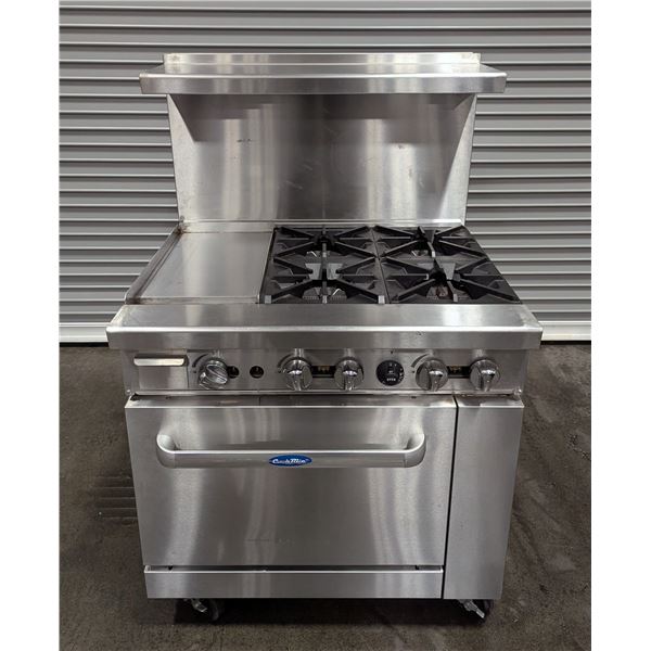 Cook Rite ATO-12G4B 36" Four Burner W/Griddle & Standard Oven - 40004/R8FL
