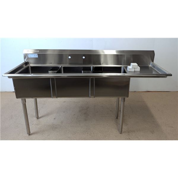 Thorinox 18" x 18" x 11" Tub Sink W/Right Drain Board - DX81/R1FL