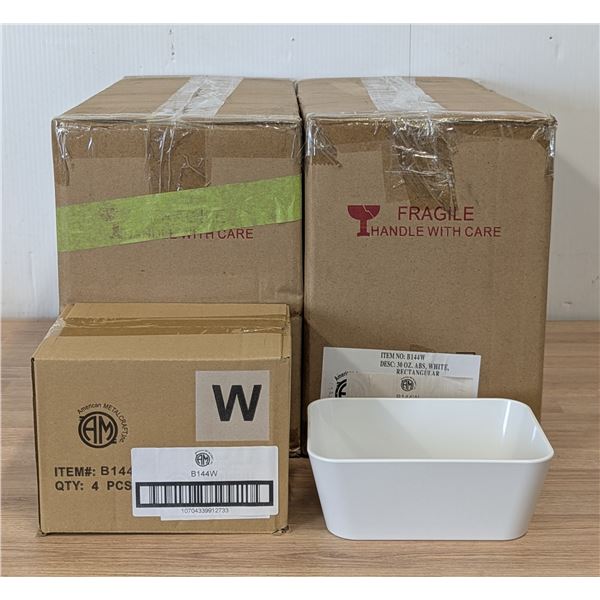 American Metalcraft 30oz White Rectangular Bowls - Lot of 48 (2 Cases) - HB8/MC2