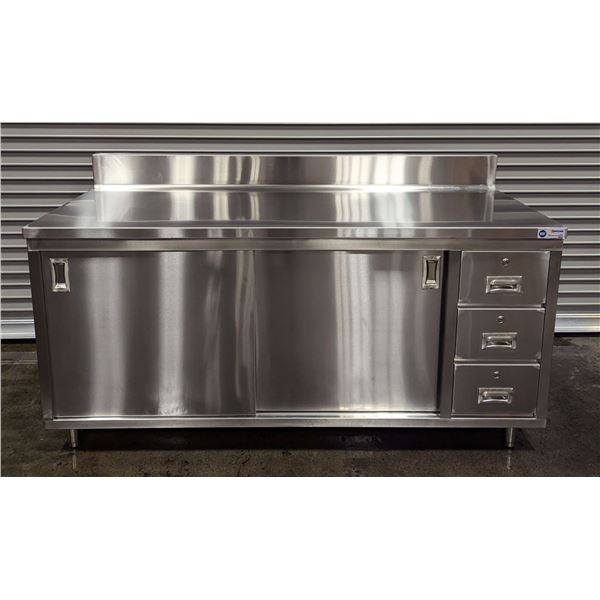 30" x 72" Worktop Cabinet, Drawers, and Sliding Doors, Omcan 45286 - MR6-4