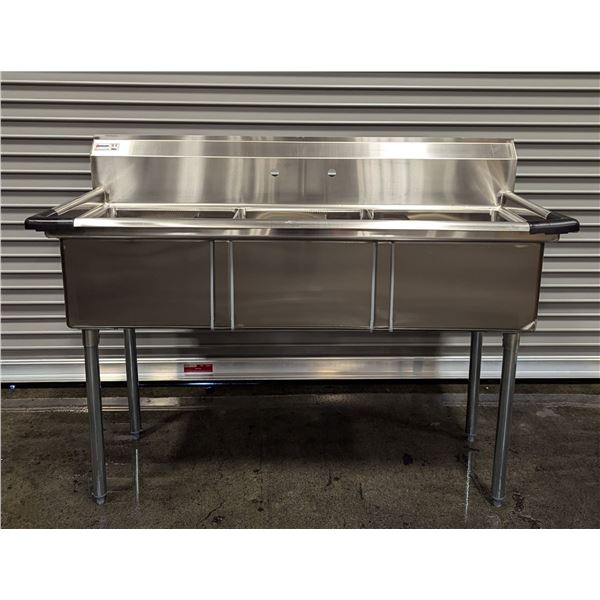 59" x 24" Three Tub Sink, Omcan 22114 - Con
