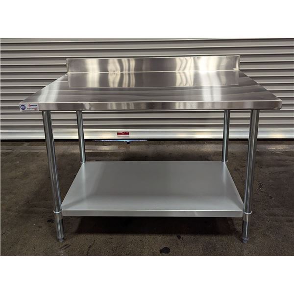 48" x 30" Stainless Steel Work Table with 4" Backsplash, Omcan 22088 - R5-4