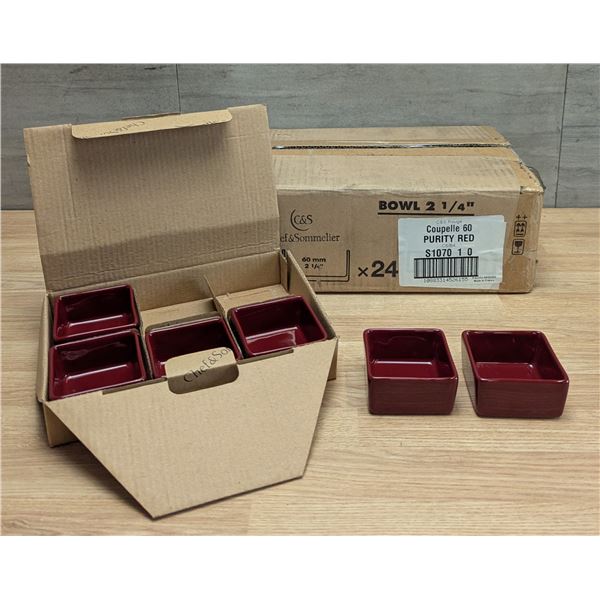 Chef & Sommelier 2-1/4" Red Bowls - Lot of 24 (1 Case) - FtB