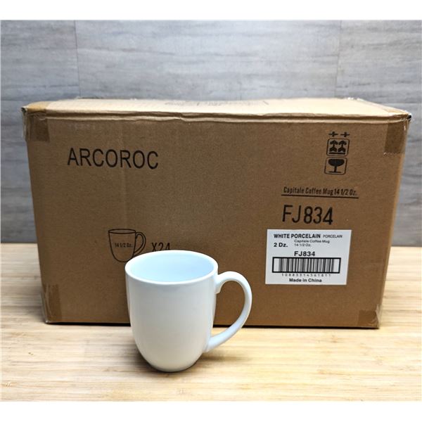 Capitale 14.5 Oz Coffee Mugs, Arcoroc FJ834 - Lot of 24 - L12-B