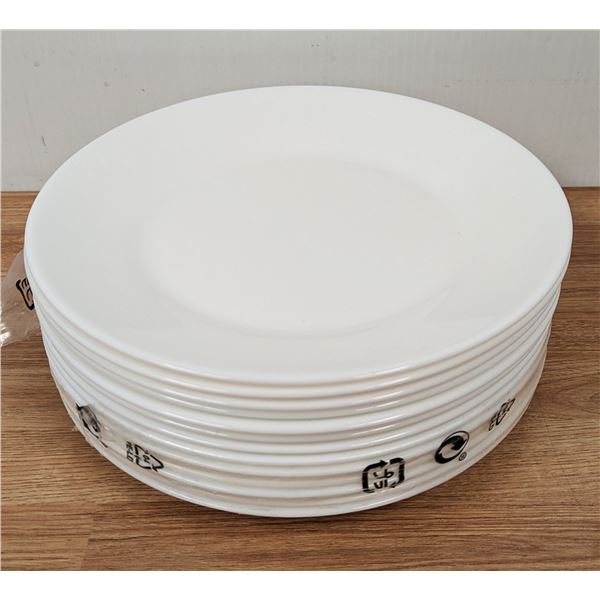 Arcoroc Opal Restaurant White 9-1/4" Plates - Lot of 13 - FtB