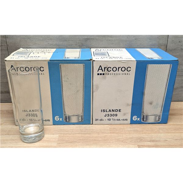 Arcoroc 310ml Islande Hiball Tumblers - Lot of 12 - J3309/Ft2