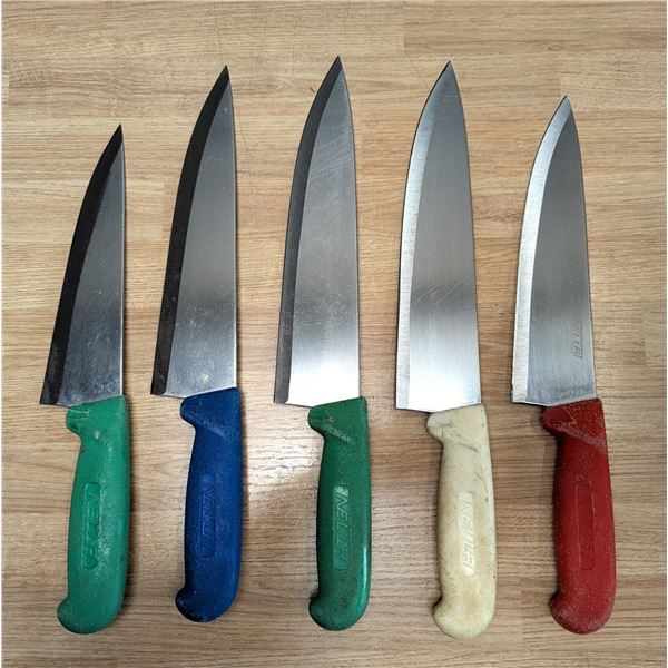 Used, Sharpend Cook Knives, Color Handles - Lot of 5 - Knife4/FtG