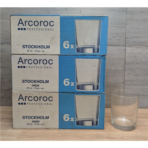 9oz Stockholm Old Fashioned Glasses - Lot of 18 (3 Boxes) - 00826/Ft2