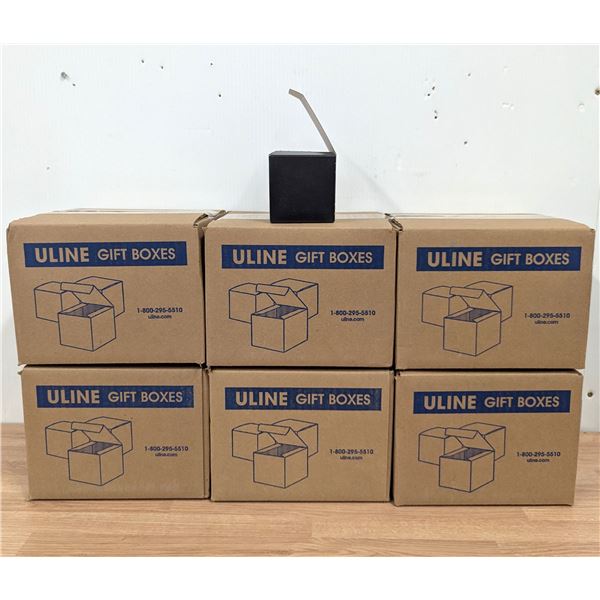 Uline 3"x3"x3" Black Gloss Gift Boxes - Lot of 600(6 Cases) - AA15/RackJ