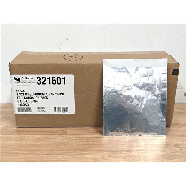 McNairn 6" x 3/4" x 6-3/4" Foil Sandwich Bags - Lot of 1500 - AA16/RackJ