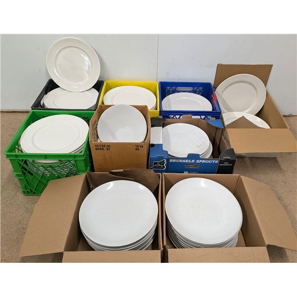 Various Size And Kind of White Dishes - Lot of Approx 160pcs - LL6/FtFloor