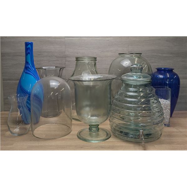Glass Vases, Beverage Dispenser & Cover - Lot of 10pcs - AA50/L6CR4