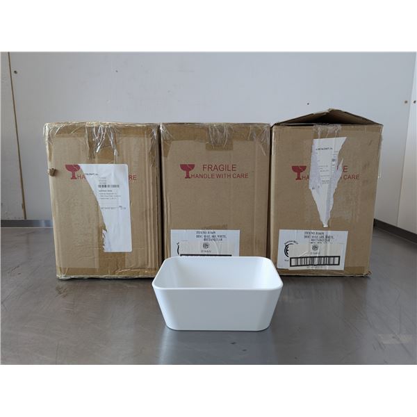 30oz White Rectangular Serving Bowls - Lot of Approx. 72 - HB20/L2-3