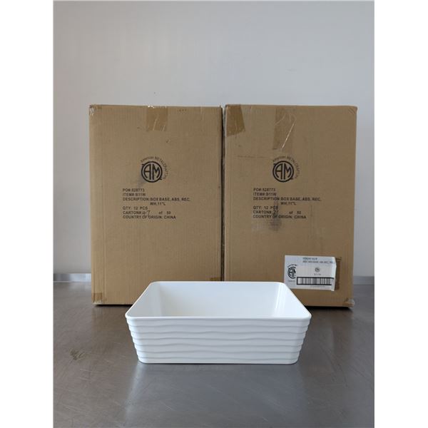 Del Mar 3qt Rectangular White Serving Dishes - Lot of 24 (2 Cases) - HB21/L2-3