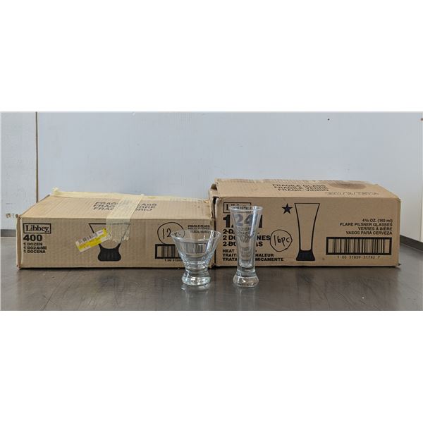 4-3/4oz Flare Pilsener Glasses & 8-1/4oz Glasses - Lot of 28pcs - HB23/L2-2