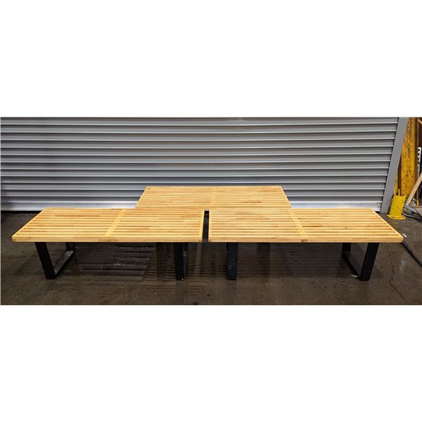 47-1/2" Classic Slatted Benches - Lot of 3 - AL1/L12B-RACK