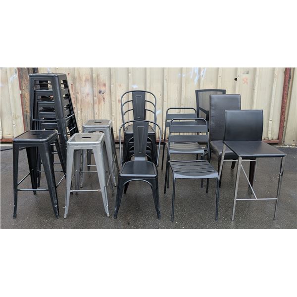 Assorted Stools & Chairs - Lot of 17pcs - AL4/Con