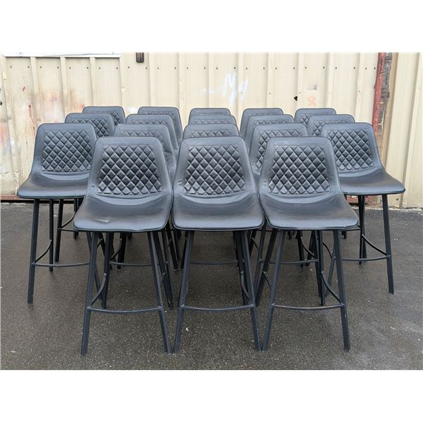 Black Faux Leather Bar stools - Lot of 18 - AL5/Con