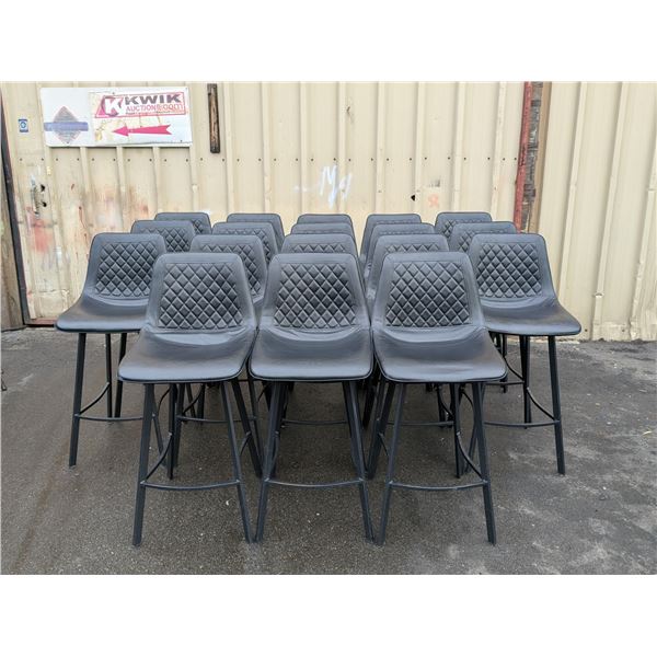 Black Faux Leather Bar stools - Lot of 18 - AL6/Con