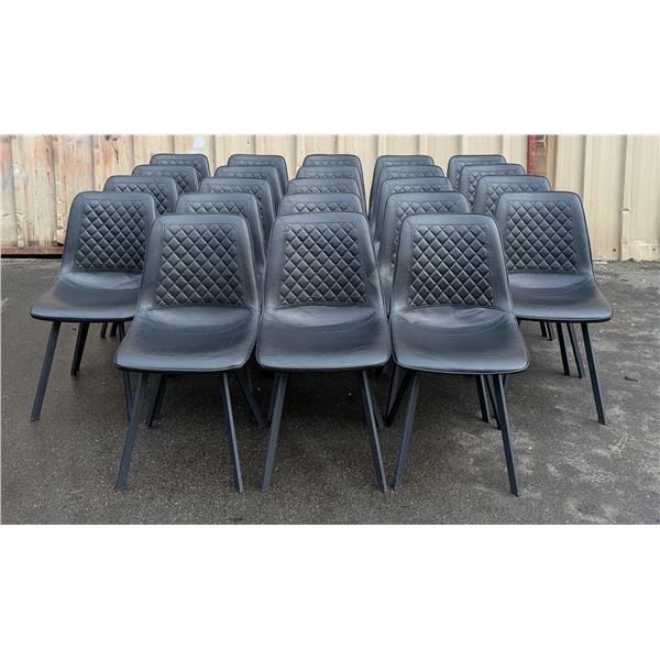 Black Faux Leather Dining Chairs - Lot of 23 - AL7/Con