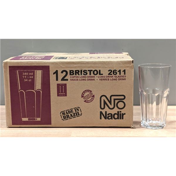 11-1/2oz Bristol Long Drink Glasses - Lot of 12 - LL2/EC5