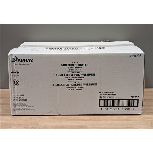 Array Multifold Towels 250count - Lot of 16 ( 1 case )  - EC4