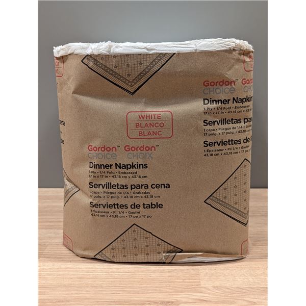 Gordon Choice 17" x 17" 1/4 Fold Dinner Napkins, White , 334cnt - Lot of 8 - EC4