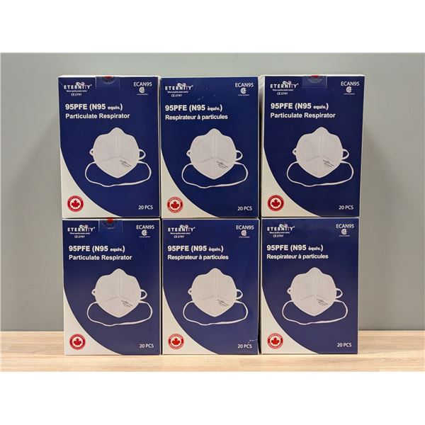 Eternity 95PFE Particle Respirators - Lot of 120 ( 6 Boxes)  - PC1