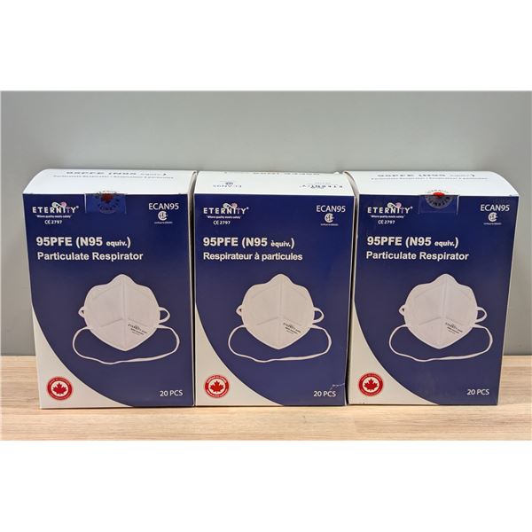 Eternity 95PFE Particle Respirators - Lot of 60 ( 3 Boxes)  - PC1