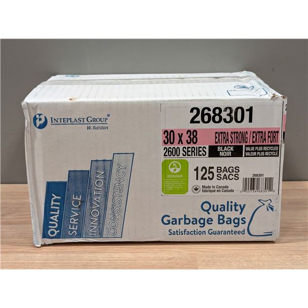 Inteplast 30" x 38"  Extra Strong Quality Garbage Bags - Lot of 125 ( 1 Box ) - L3-3