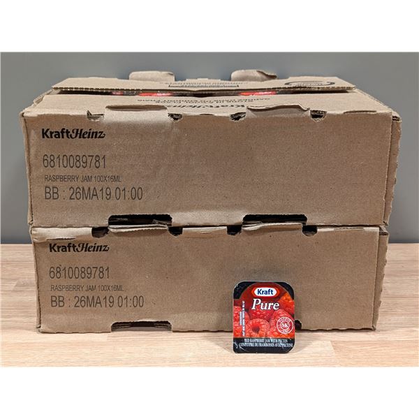 Kraft Raspberry Jam with Pectin, 16mL - Lot of 200 (2 cases) - L4-3