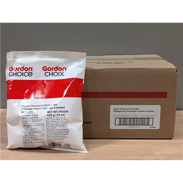 Gordon Choice Peach Flavoured Drink Mix, 425g - Lot of 12 (1 Case ) - Cooler1