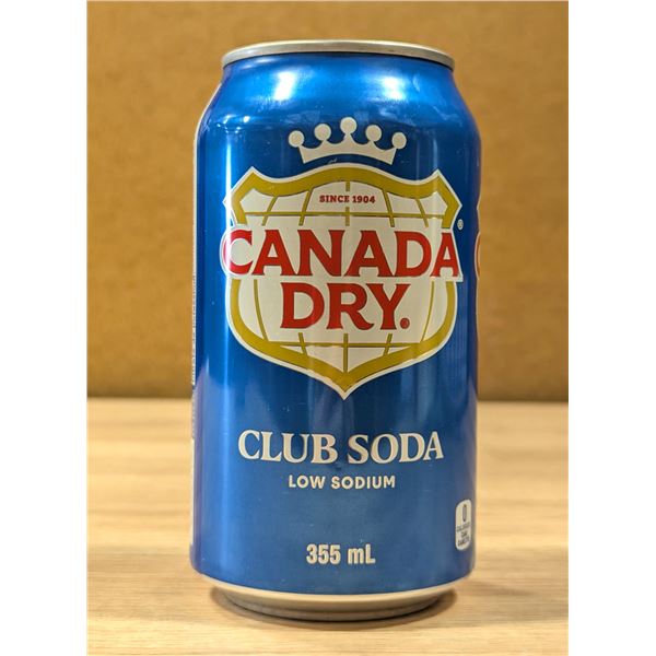 Canada Dry Club Soda Low Sodium, 355mL - Lot of 23 - L3-2