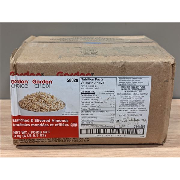 Gordon Choice Blanced & Slivered Almonds, 3Kg  - Cooler1