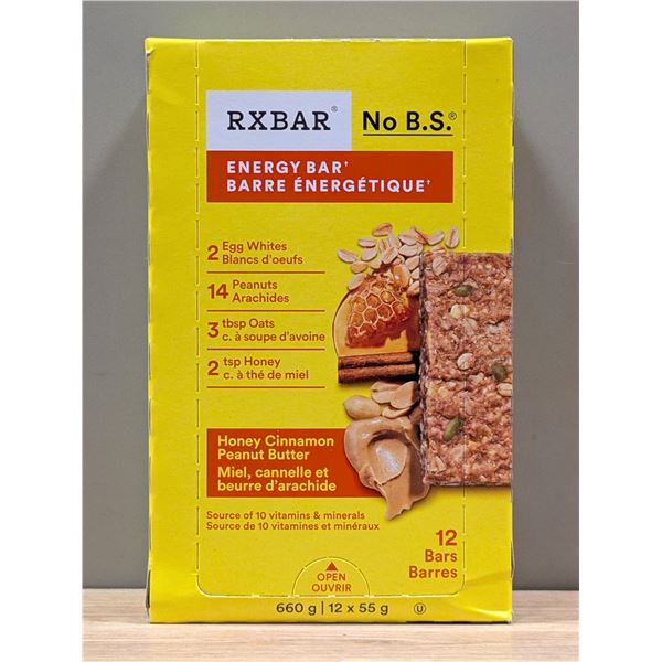 Rxbar Energy Bar Honey Cinnamon Peanut Butter, 55g - Lot of 48 ( 4 Boxes ) - Cooler1