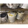 Image 11 : Metal Mesh Shelf w/ Contents: Stock Pots, Utensils, Mixing Bowls, Tureens, etc