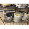 Image 12 : Metal Mesh Shelf w/ Contents: Stock Pots, Utensils, Mixing Bowls, Tureens, etc