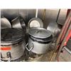 Image 9 : Metal Mesh Shelf w/ Contents: Stock Pots, Utensils, Mixing Bowls, Tureens, etc