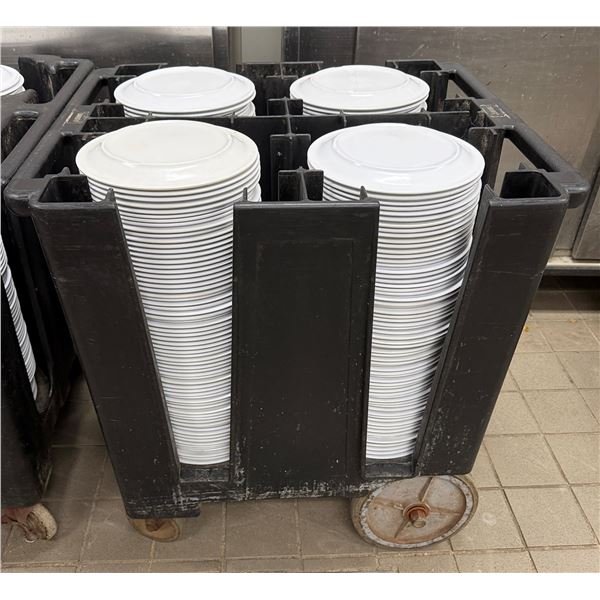 Cambro N13500 Dish Dolly Cart w/ Multiple 10" White Plates