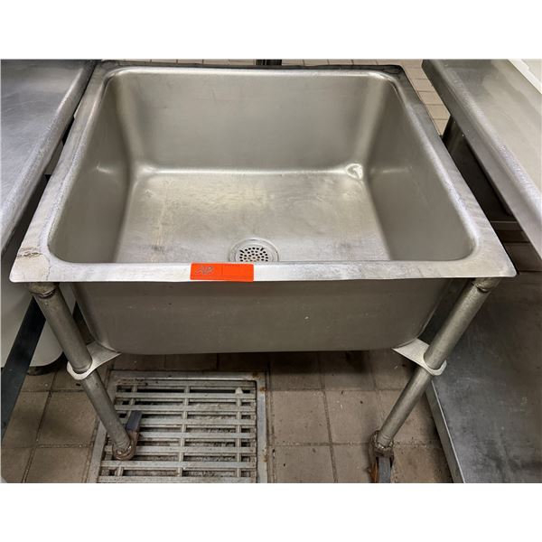 Metal Freestanding Sink on Wheels (no faucet) 25" x 25" x 10" (sink depth)