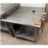Image 1 : Metal Work Table w. Undershelf & Attached Edlund Can Opener 30" x 30" x 29"H