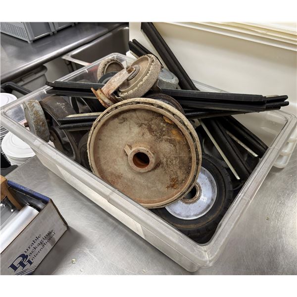 Bin Multiple Wheels, Casters, Black Sections, etc