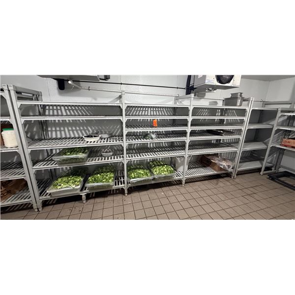 Qty 9 Cambro Shelving Units, Misc Sizes (contents not included)