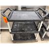 Image 1 : Rubbermaid Mobile Utility Cart w/ 2 Undershelves 29.5" x 18" x 34"H