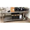 Image 1 : Metal Work Table w/ Backsplash, Drain & Undershelf 84" x 34" x 37"H (contents not included)