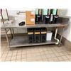 Image 2 : Metal Work Table w/ Backsplash, Drain & Undershelf 84" x 34" x 37"H (contents not included)