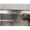 Image 11 : Metal 3-Basin Sink w/ Drainboards, Faucet 182"L x 28"W (contents not included)