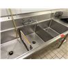 Image 4 : Metal 3-Basin Sink w/ Drainboards, Faucet 182"L x 28"W (contents not included)